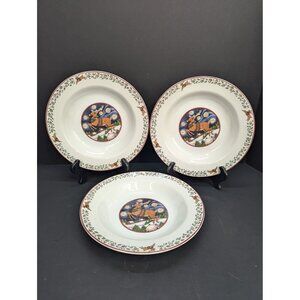 International China Stoneware Over The Housetops 9 1/4" Rimmed Bowl Lot of 3